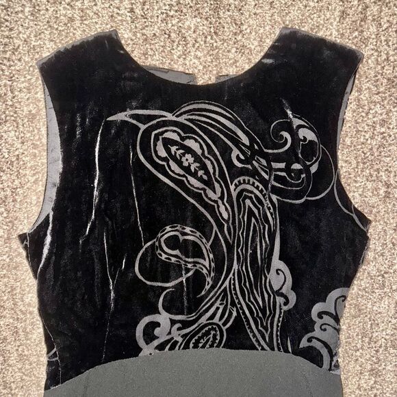 Elie Tahari Womens Silk Velvet Sleeveless Mini Sheath Dress in Black Size Medium - Picture 4 of 10